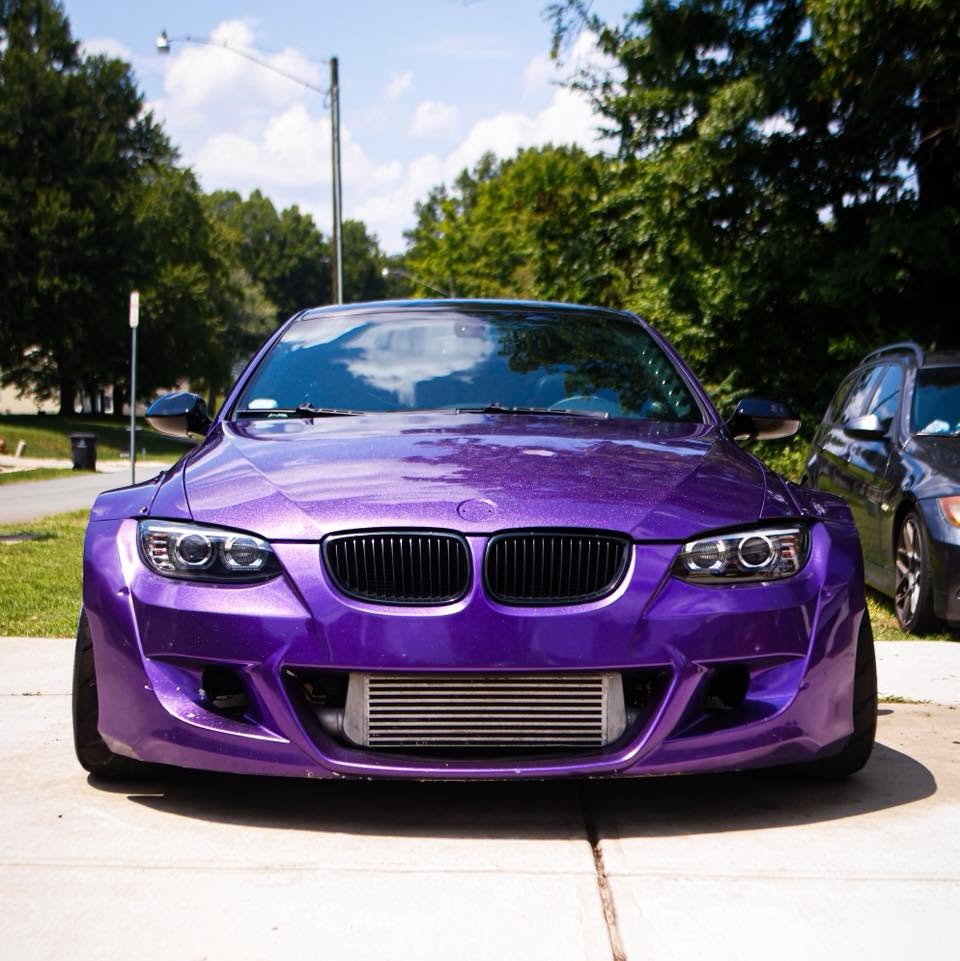 Purple BMW E92 front after Koolify detailing