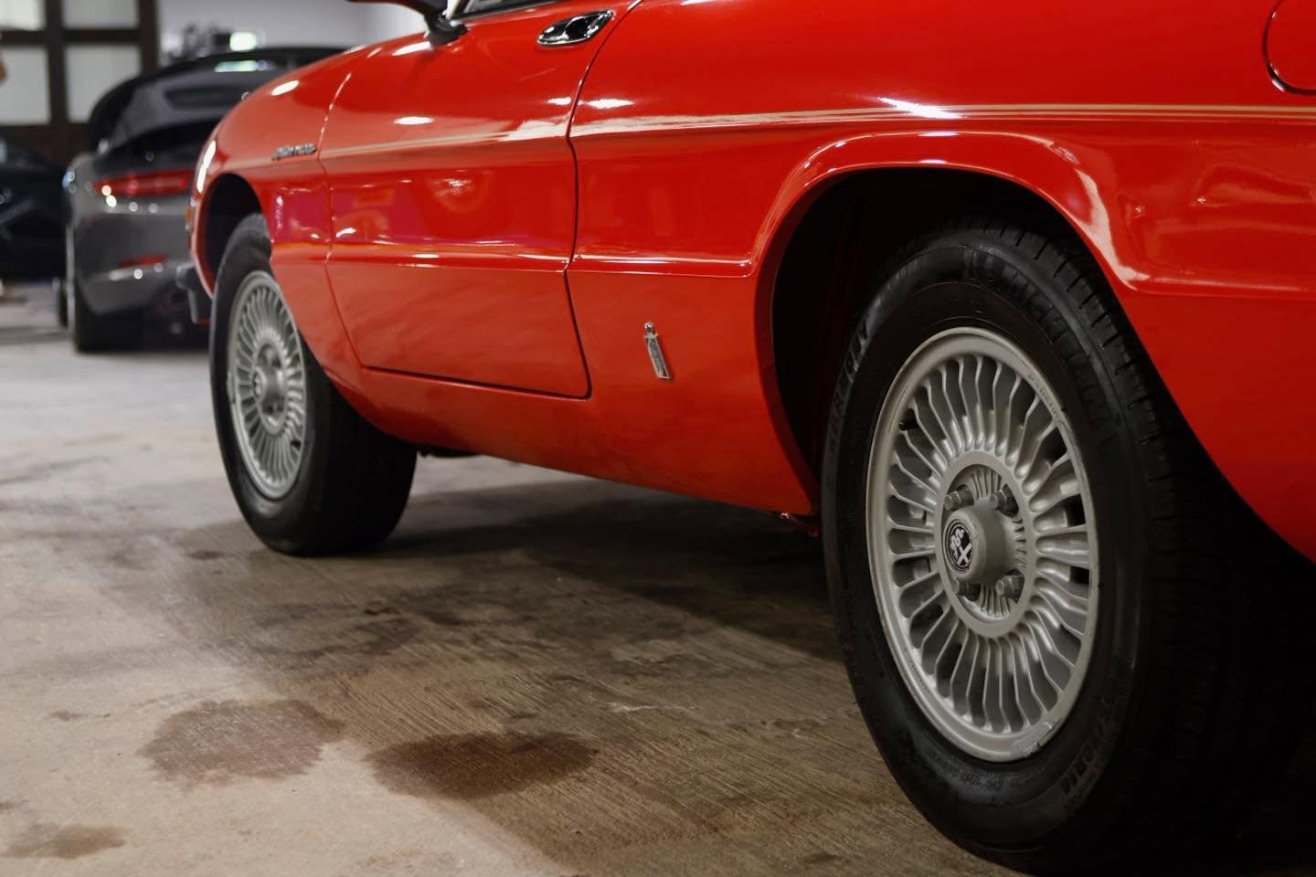 Alfa Romeo side profile and wheels after exterior detailing