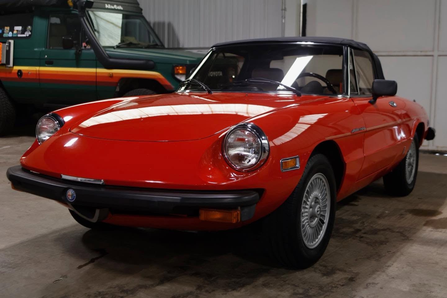 Red Alfa Romeo Spider front three-quarter view after Koolify exterior detailing