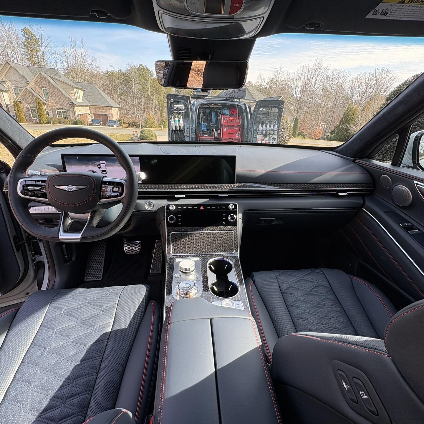 Genesis cabin and dashboard after interior car detailing